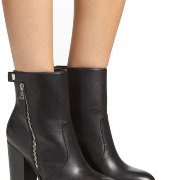 ALLSAINTS Ana Block Heel Leather Zipper Ankle Bootie, NWOT Size EU 39/US 8 - Picture 12 of 12